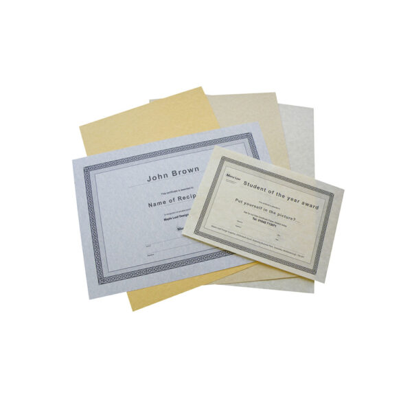 Parchment Effect Certificate Papers - A4 size