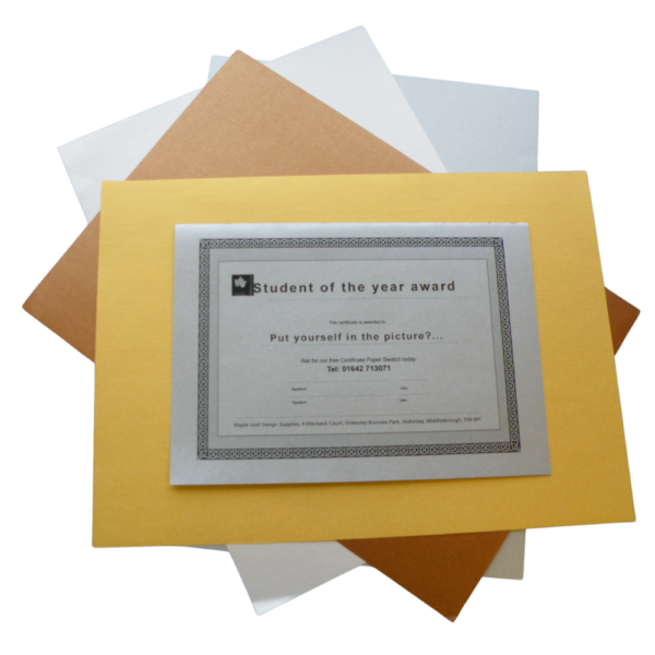 A4 Certificate Paper - Metallic colours