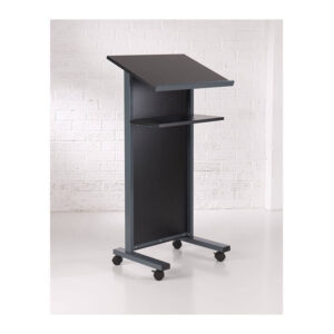 Coloured panel front lectern with angled shelf