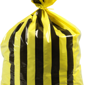 Yellow Tiger Stripe Clinical Waste Sacks
