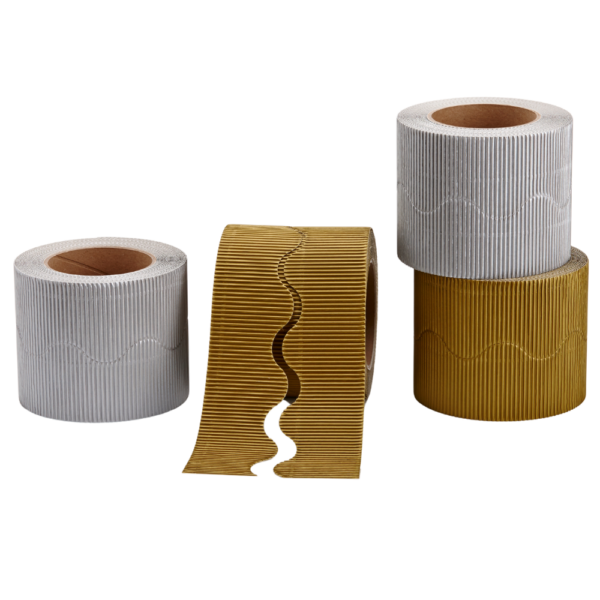 Corrugated Scalloped Border Rolls : Matt Metallic Assorted