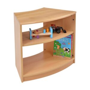 Open Curved Shelving Unit with 1 Fixed Shelf & Open Back