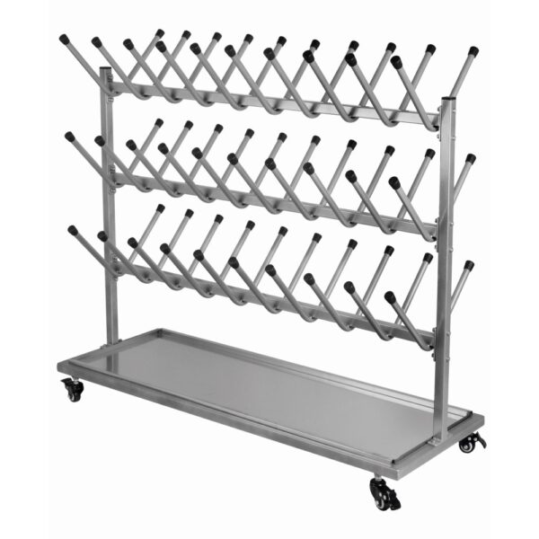 Mobile Wellington Boot rack to store 30 pairs